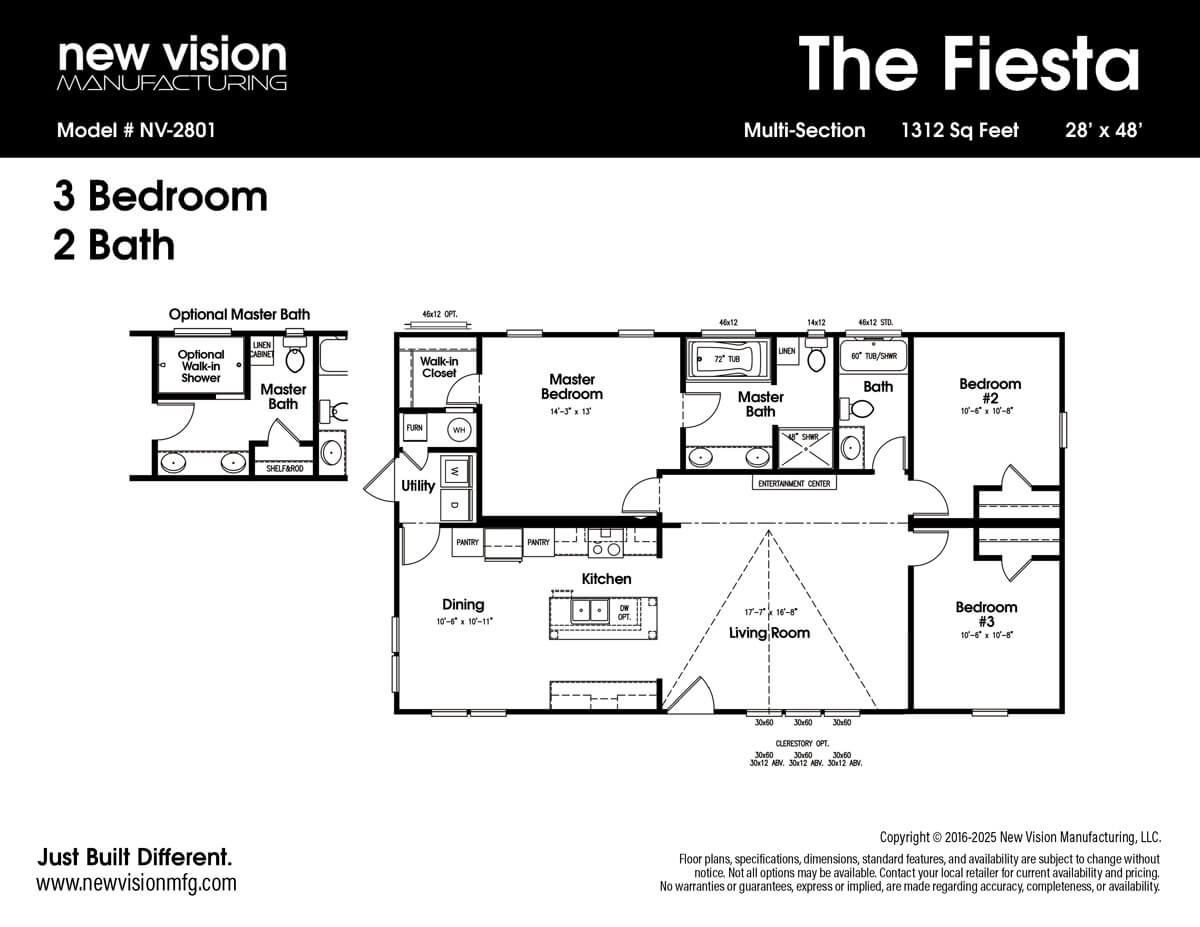 The Fiesta by New Vision Floorplan of the Fiesta by New Vision